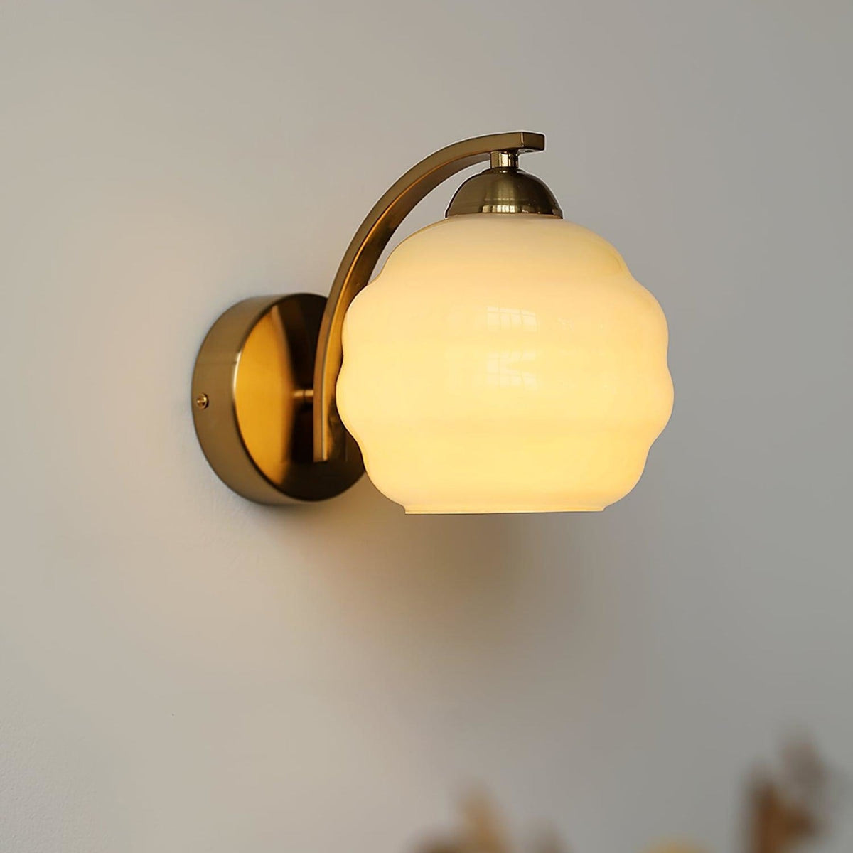 Scalloped Glass Wall Light with Curved Arm — product view 32