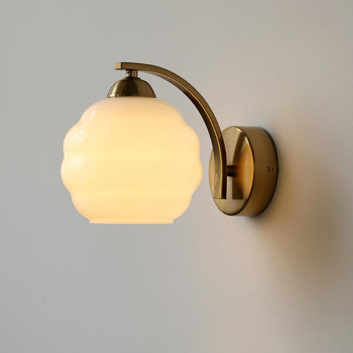 Scalloped Glass Wall Light with Curved Arm — product view 38