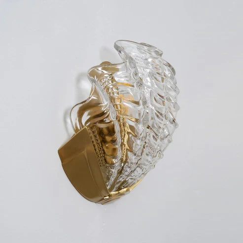 Side view of curved seashell glass shade