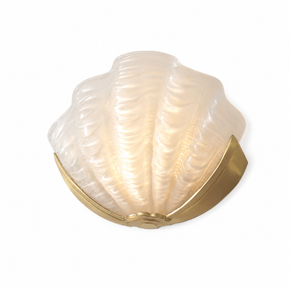 Frosted glass shell wall sconce