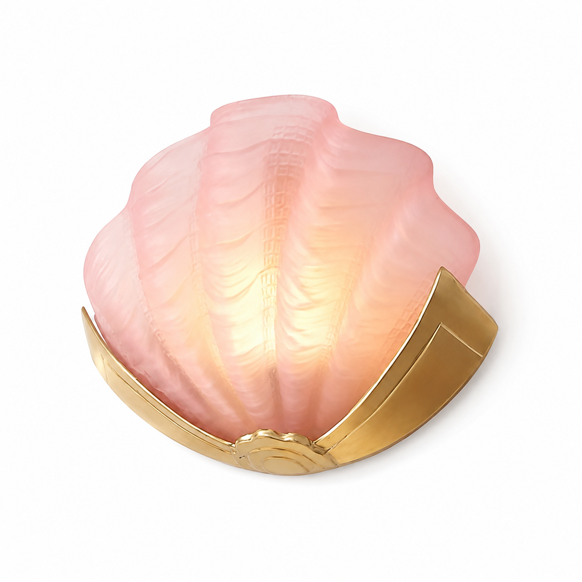 Rose glass seashell wall sconce
