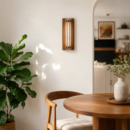 Wabi-Sabi Wood and Acrylic LED Wall Sconce