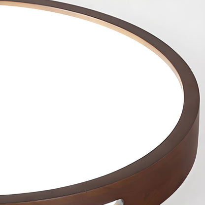 Slotted Wood LED Flush Ceiling Light