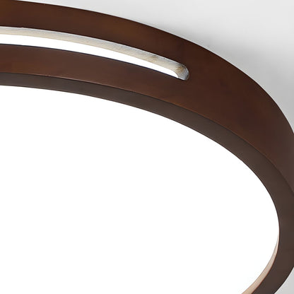 Slotted Wood LED Flush Ceiling Light