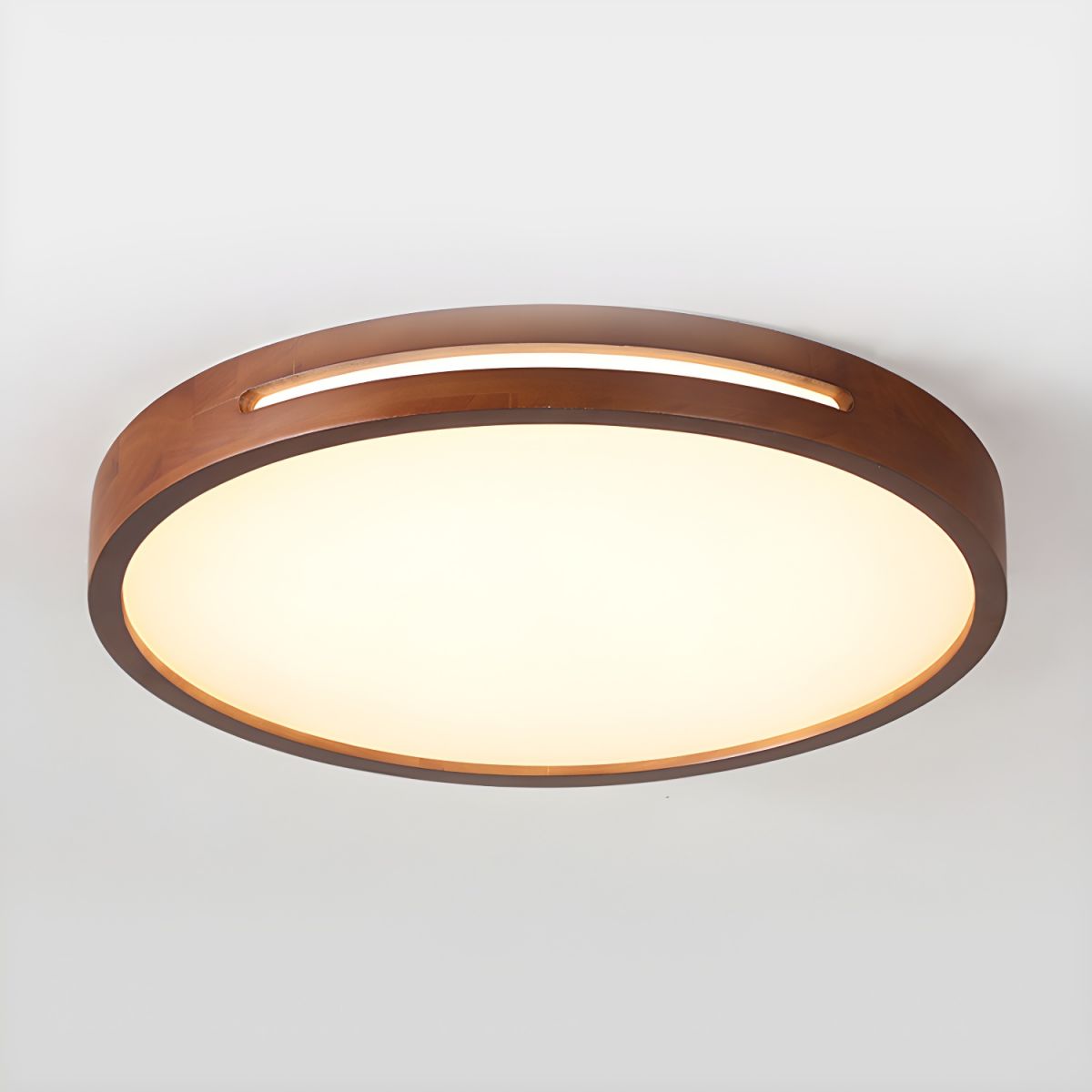 Slotted Wood LED Flush Ceiling Light