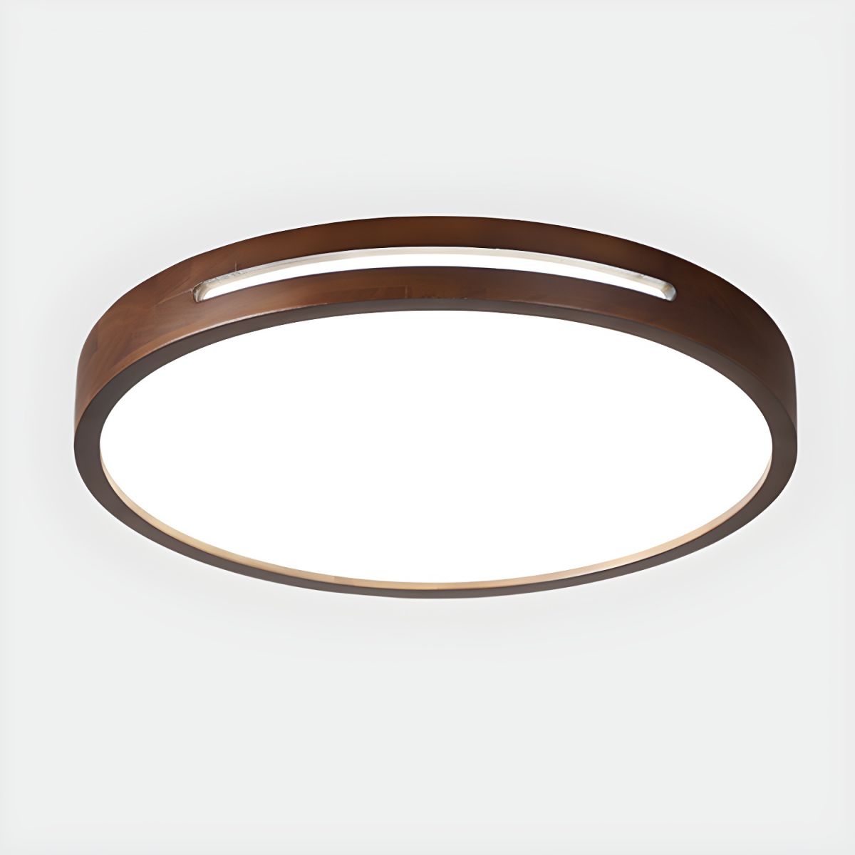 Slotted Wood LED Flush Ceiling Light