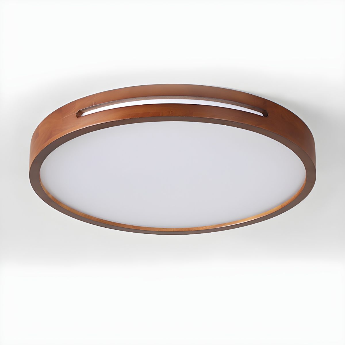 Slotted Wood LED Flush Ceiling Light