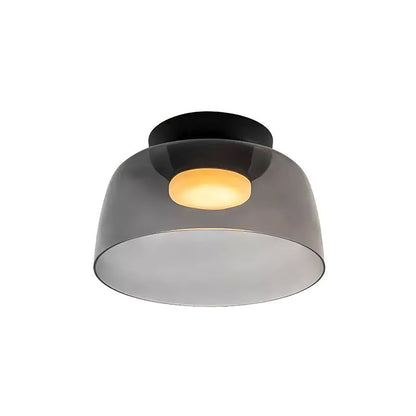 Smoky grey layered glass ceiling light, Ø32 × H16 cm