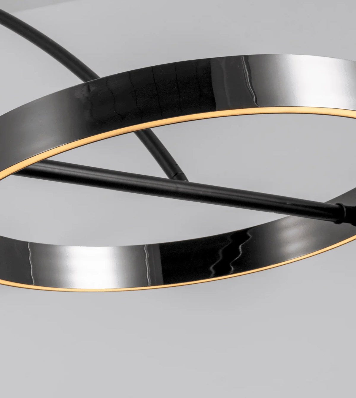 Close-up of glowing ring light edge
