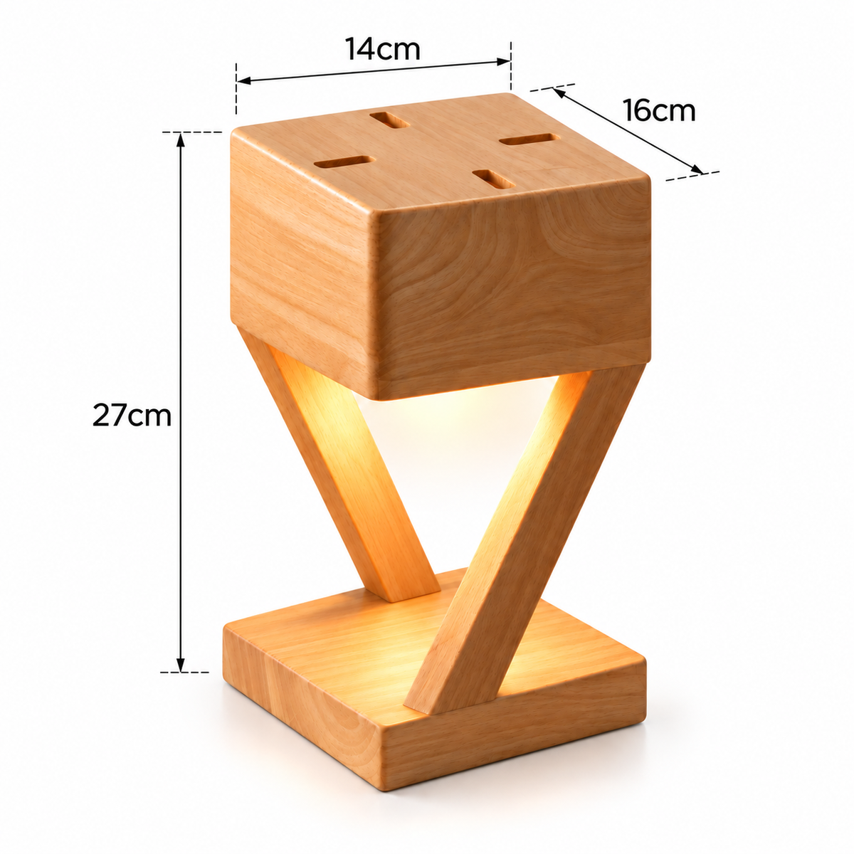 Solid oak candle warmer lamp for scented candles