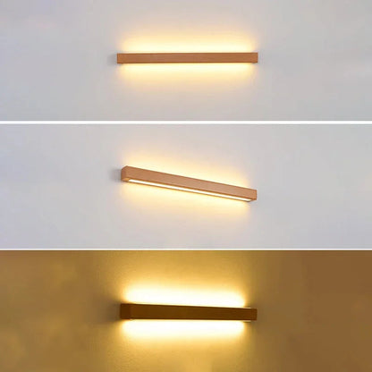 Solid Wood Linear LED Wall Light