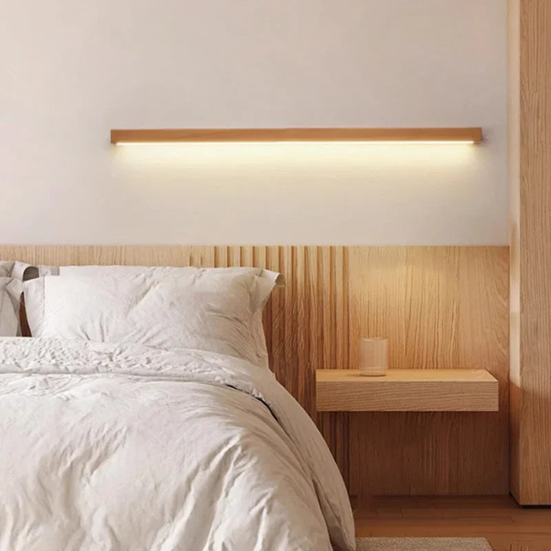 Solid Wood Linear LED Wall Light