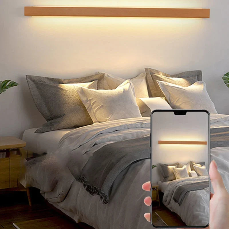 Solid Wood Linear LED Wall Light