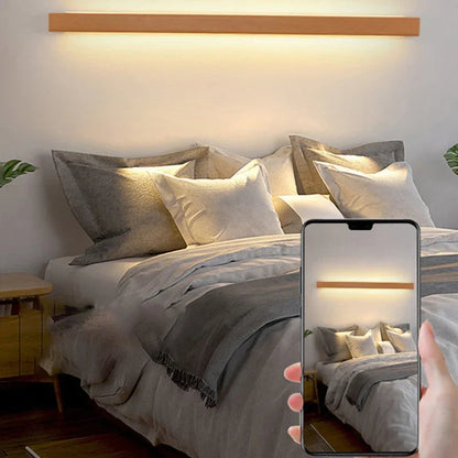 Solid Wood Linear LED Wall Light