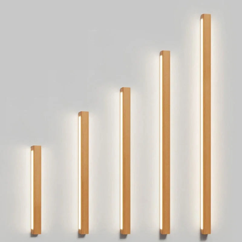 Solid Wood Linear LED Wall Light