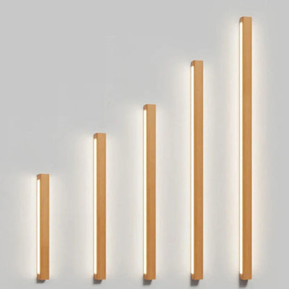 Solid Wood Linear LED Wall Light