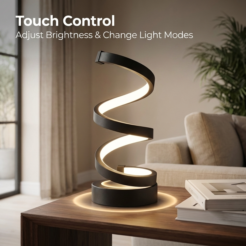 Spiral LED table lamp product detail