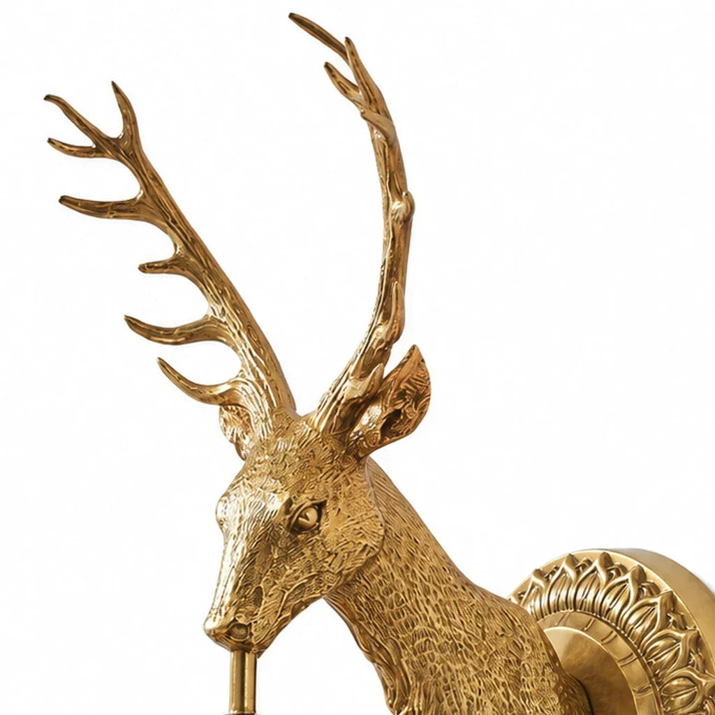 Stag Crystal Wall Sconce in Brass-Tone Finish