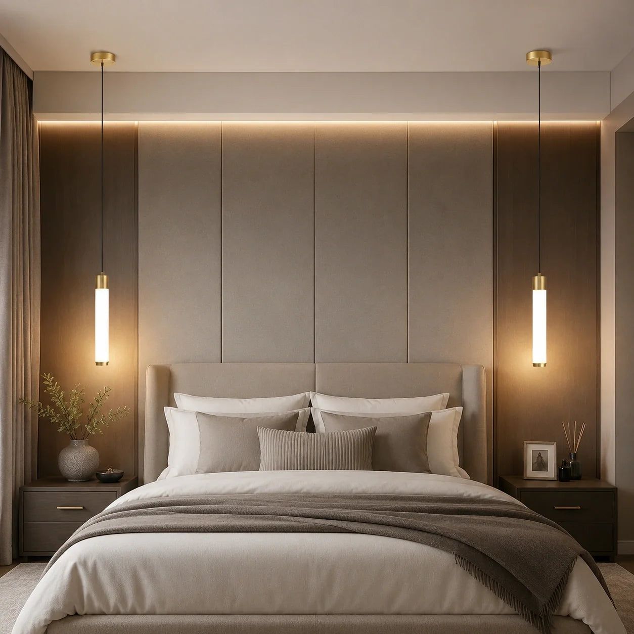 Retro LED Pendant Light with Marble and Acrylic Effect