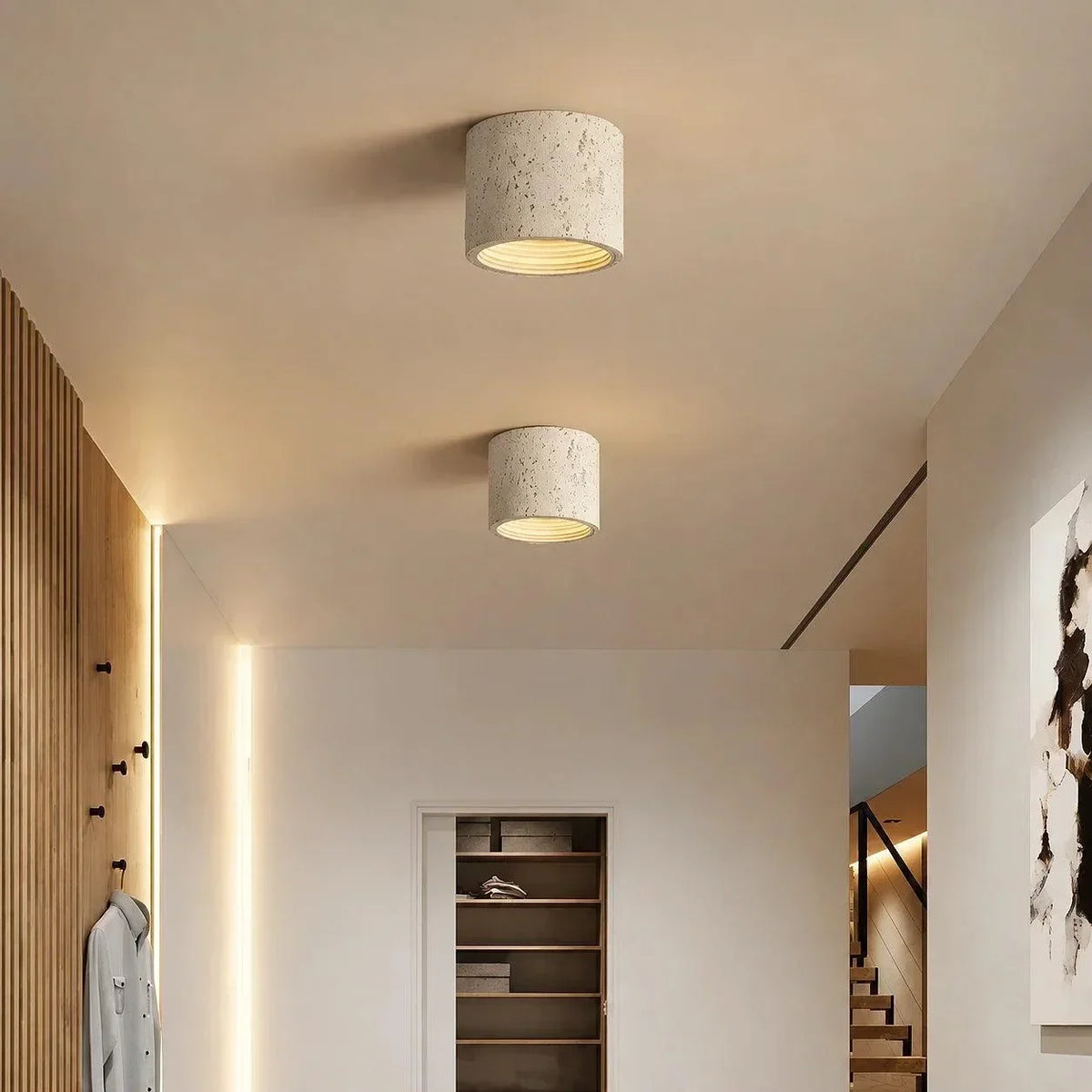 Textured Cylinder Ceiling Light