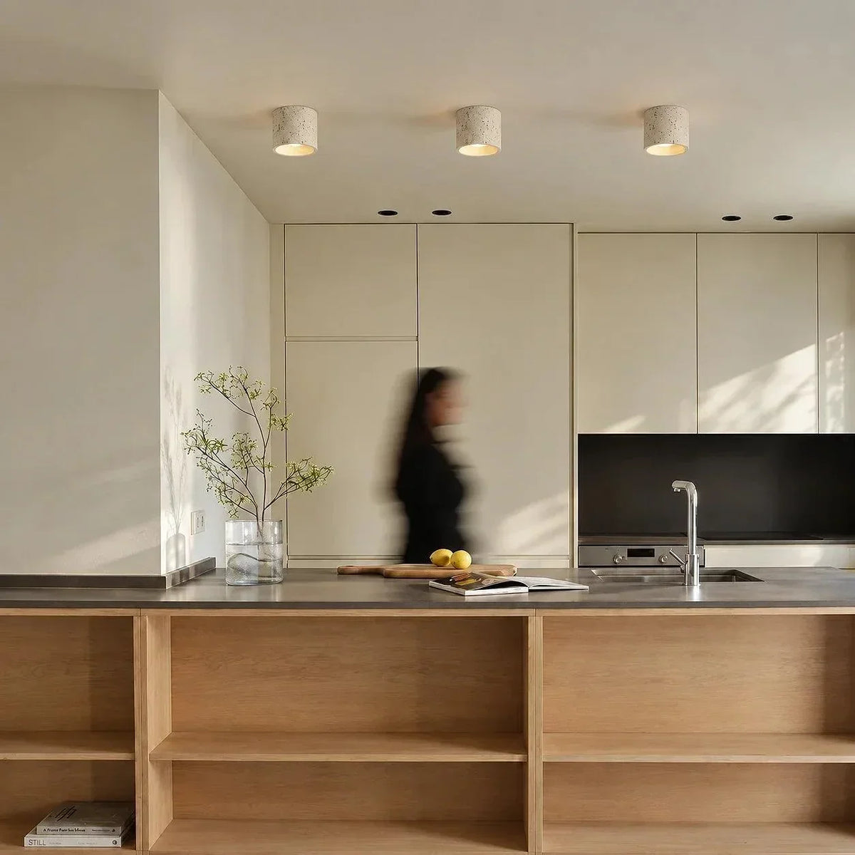 Textured Cylinder Ceiling Light