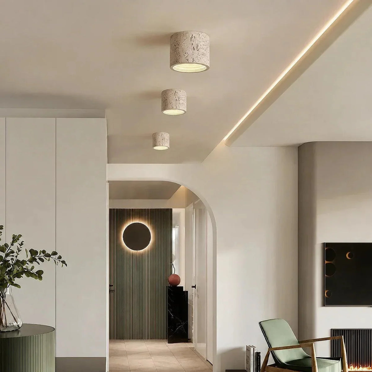 Textured Cylinder Ceiling Light