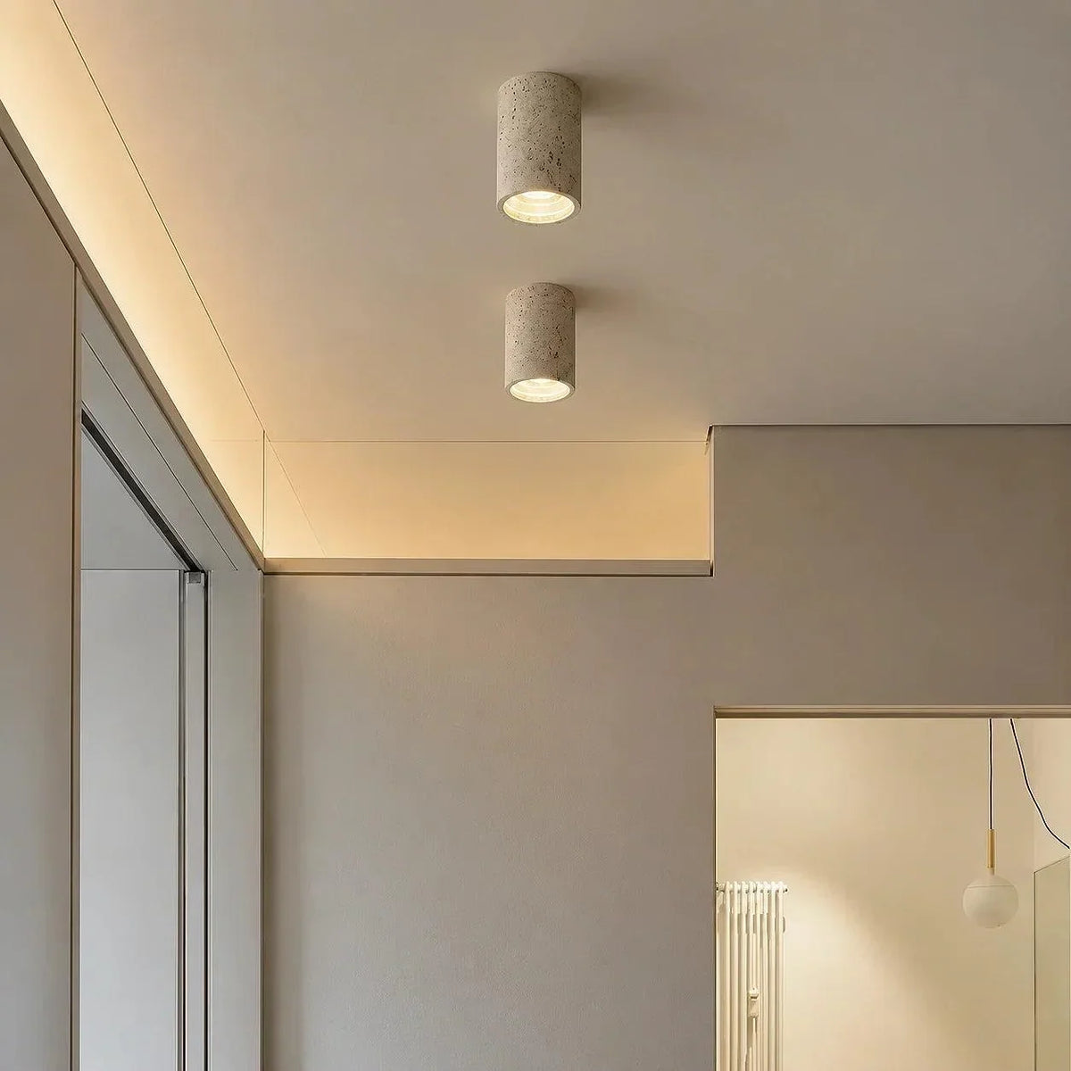 Textured Cylinder Ceiling Light