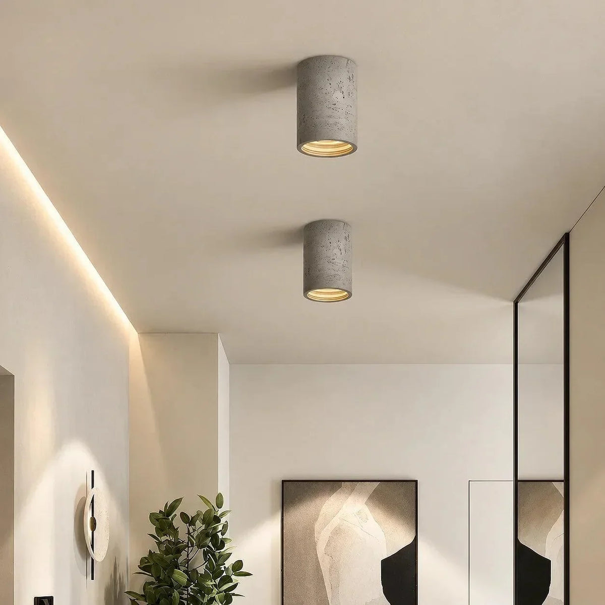 Textured Cylinder Ceiling Light
