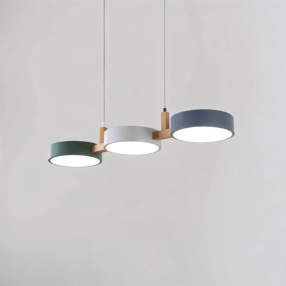 Green white and blue linear pendant