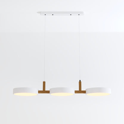 White linear pendant with warm light