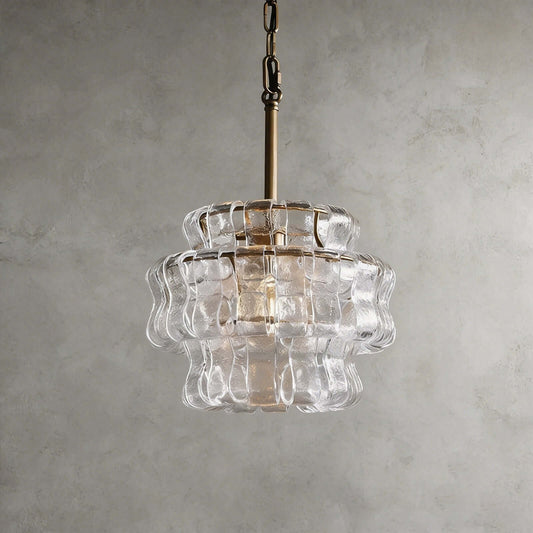 Tiered Textured Glass Chandelier