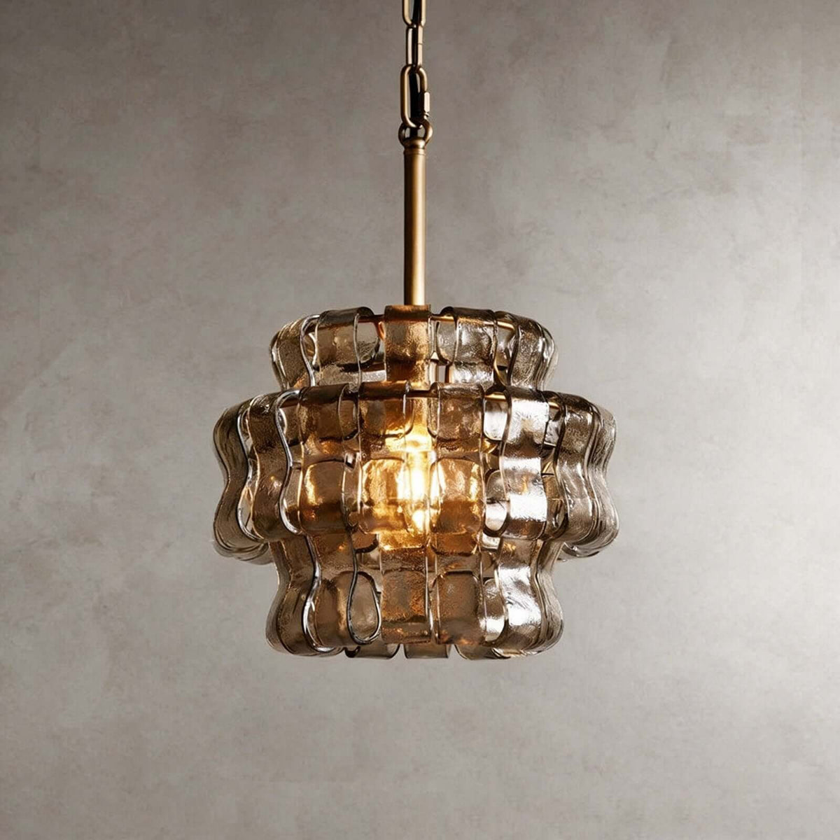 Tiered Textured Glass Chandelier