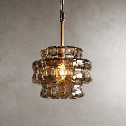 Tiered Textured Glass Chandelier