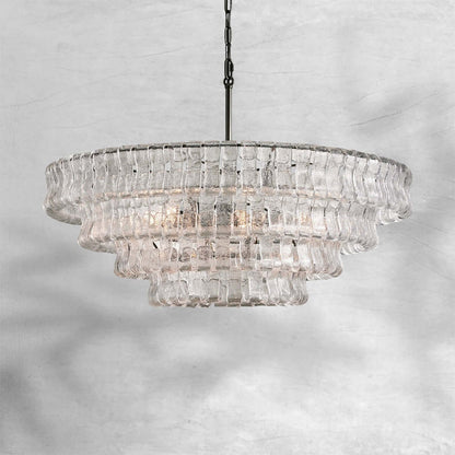 Tiered Textured Glass Chandelier