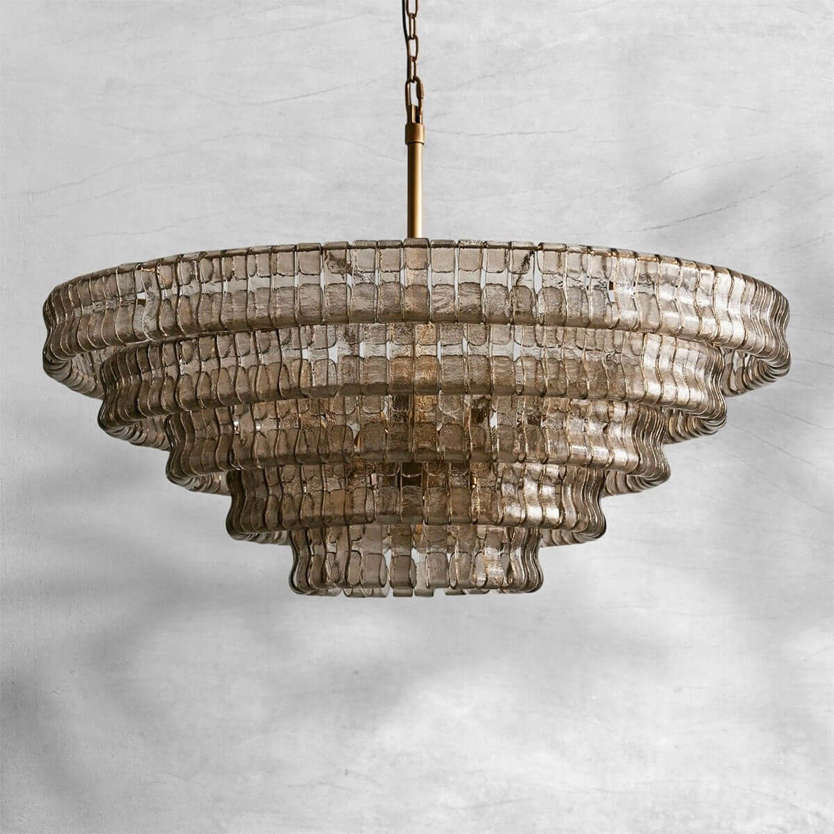 Tiered Textured Glass Chandelier