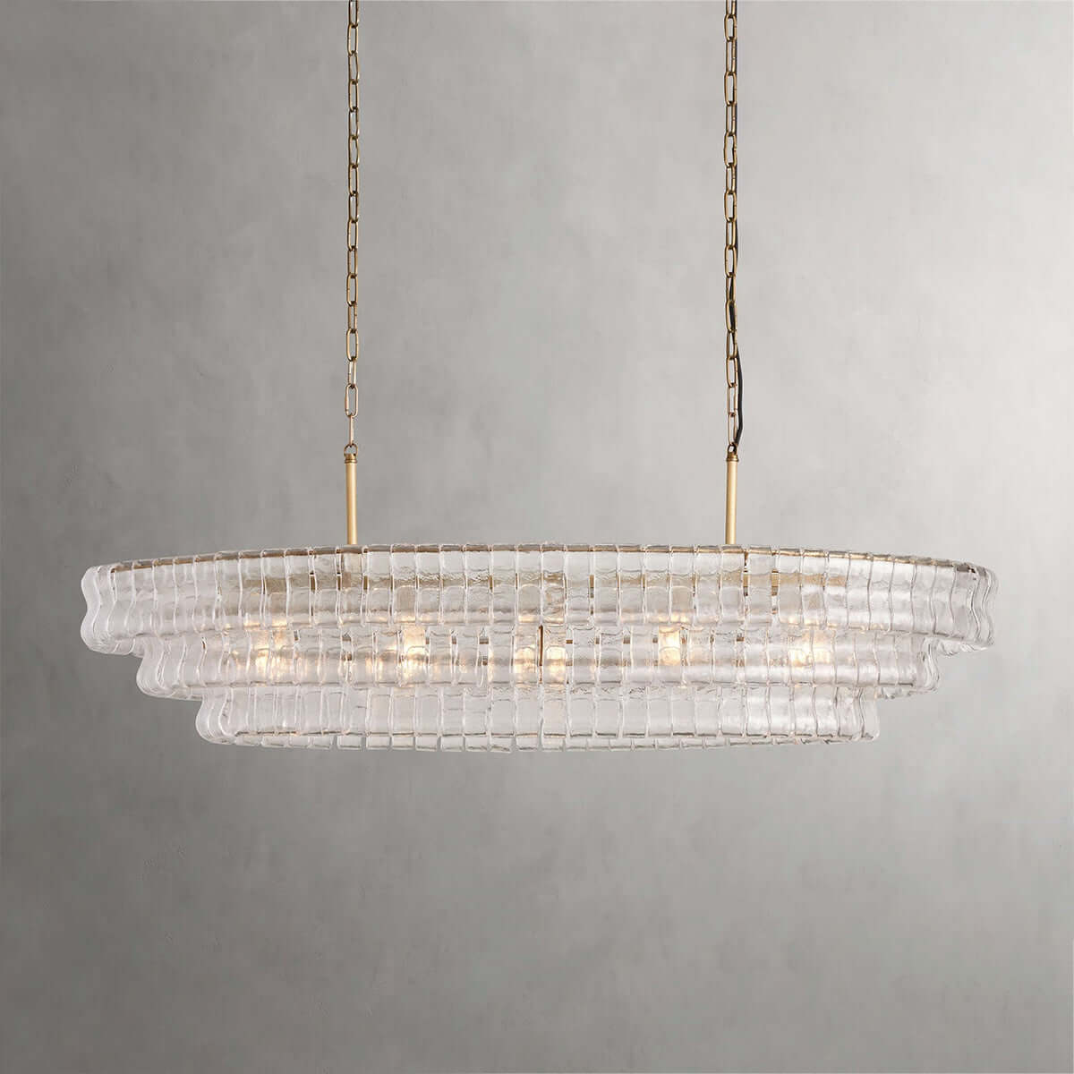 Tiered Textured Glass Chandelier