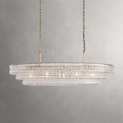 Tiered Textured Glass Chandelier