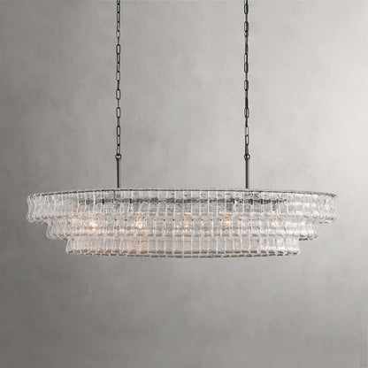 Tiered Textured Glass Chandelier