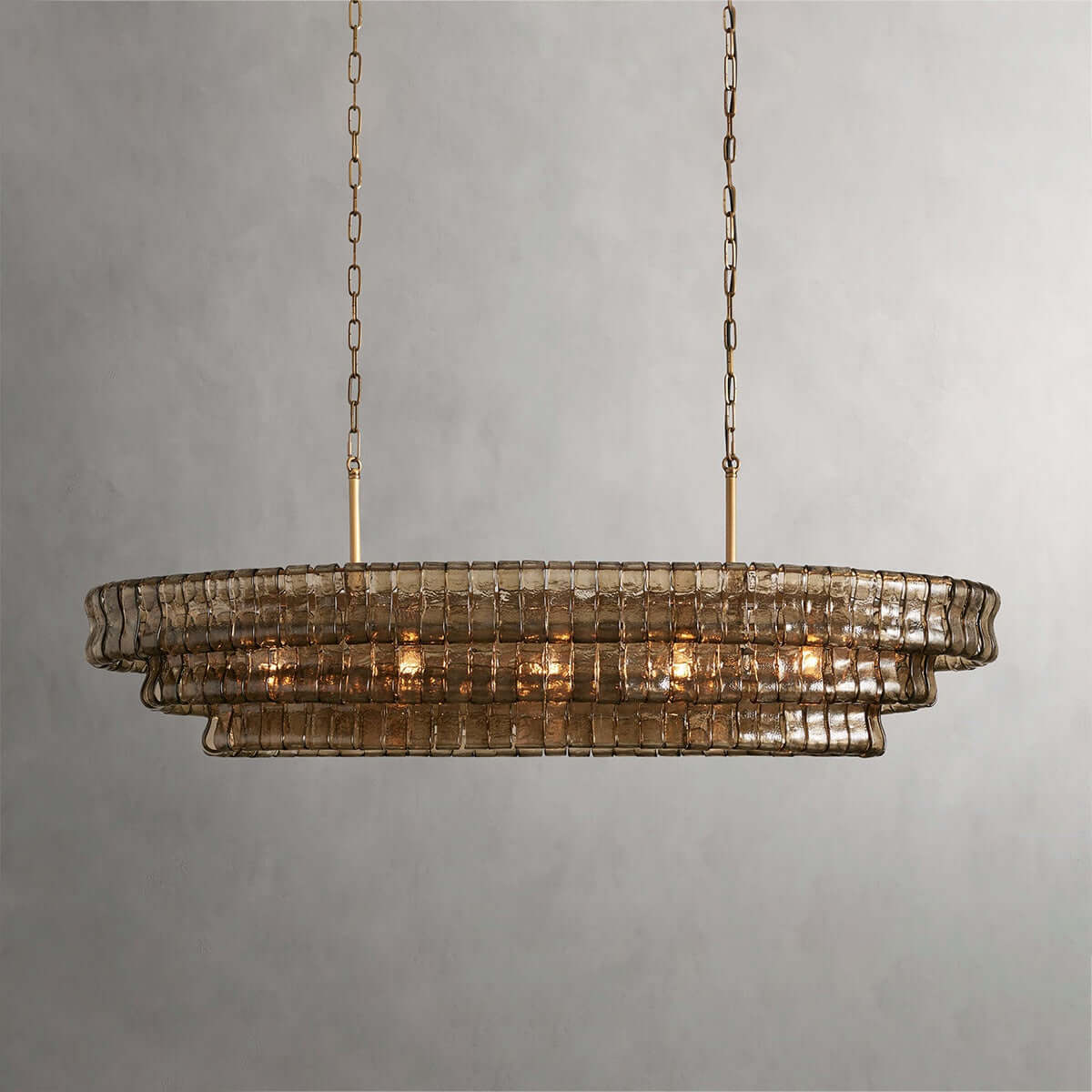 Tiered Textured Glass Chandelier