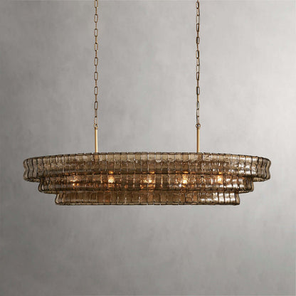 Tiered Textured Glass Chandelier