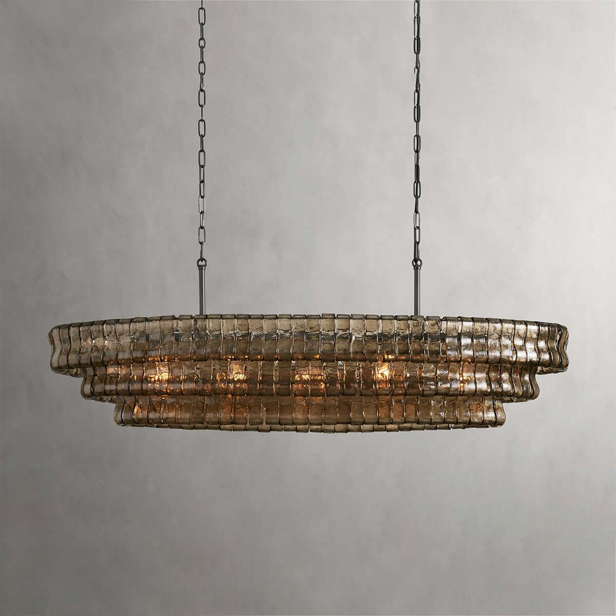 Tiered Textured Glass Chandelier