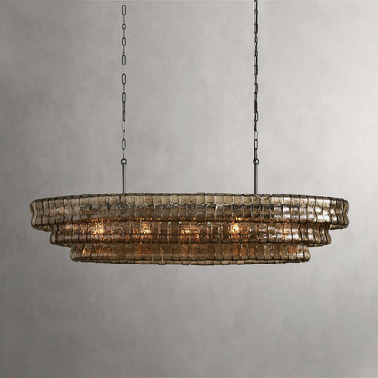 Tiered Textured Glass Chandelier