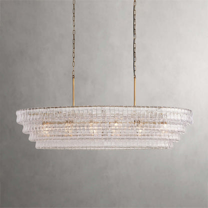 Tiered Textured Glass Chandelier
