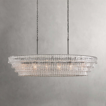 Tiered Textured Glass Chandelier
