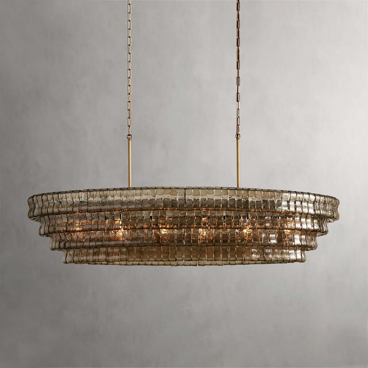 Tiered Textured Glass Chandelier