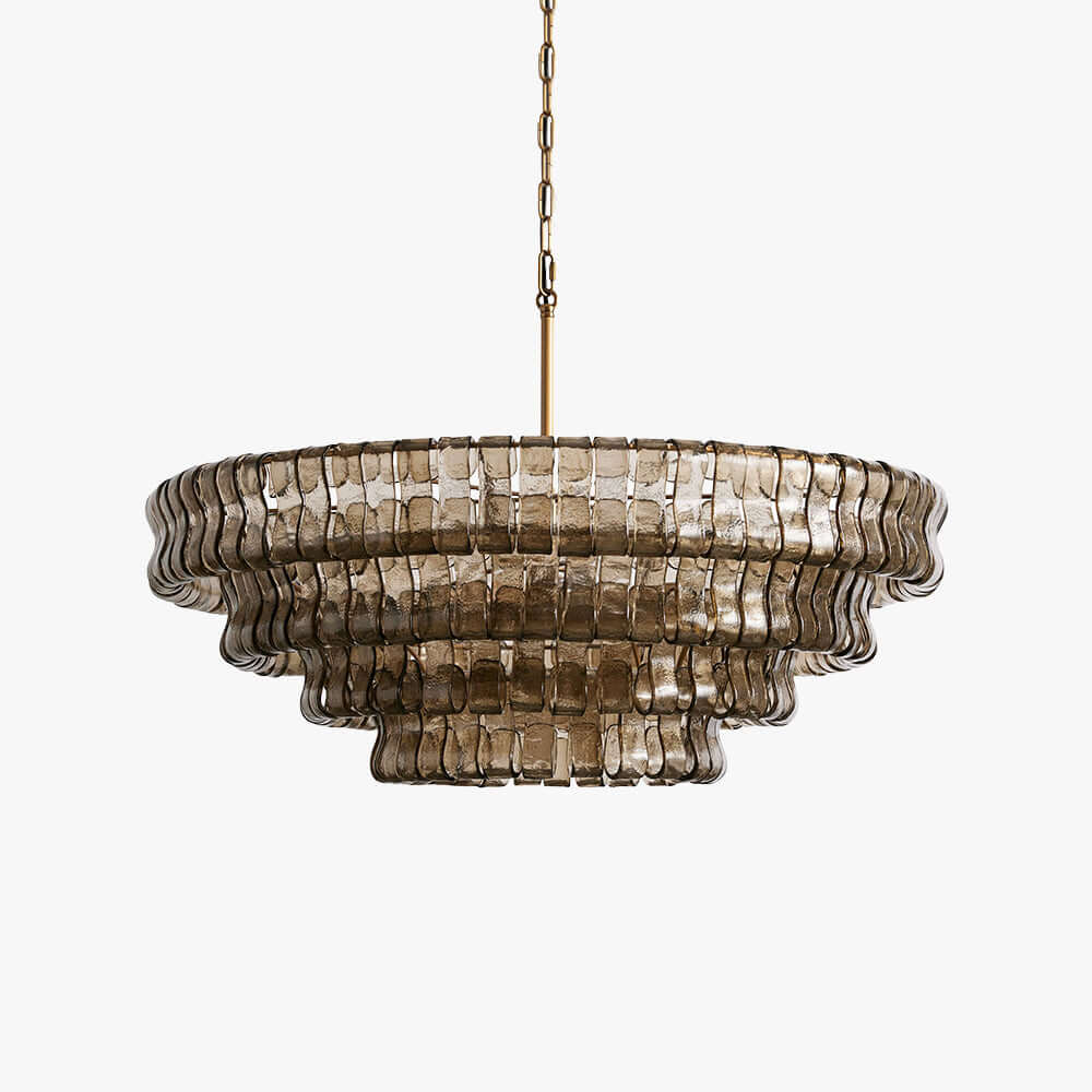 Tiered Textured Glass Chandelier