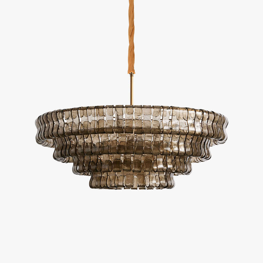 Tiered Textured Glass Chandelier