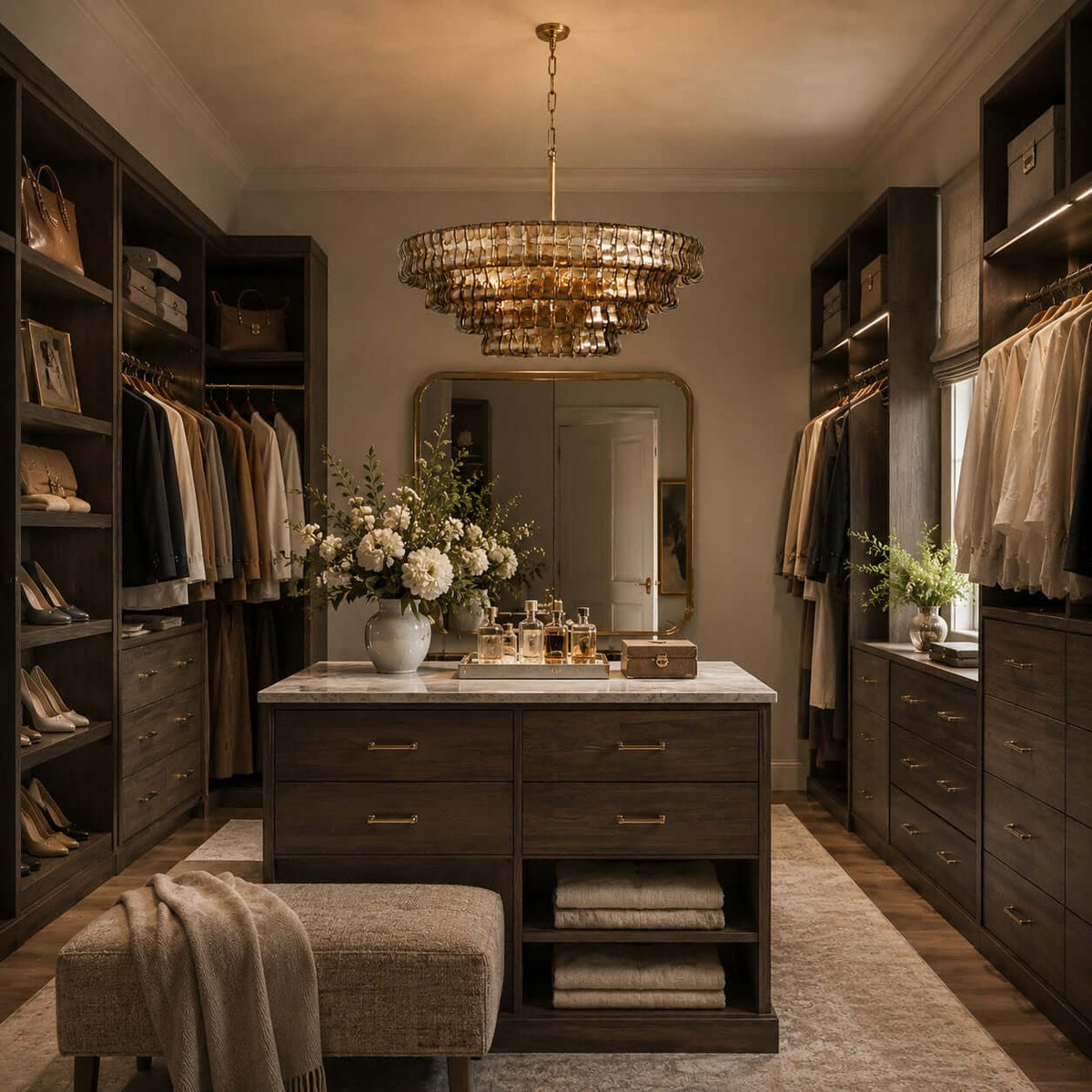 Tiered Textured Glass Chandelier