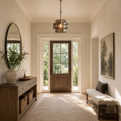 Tiered Textured Glass Chandelier