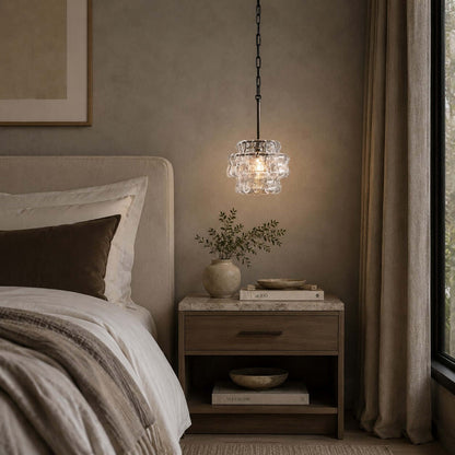 Tiered Textured Glass Chandelier